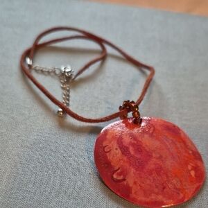 Bohemian Red and Brown Pendant Necklace